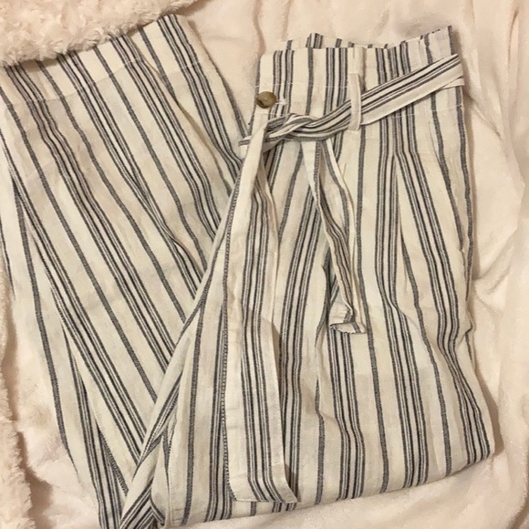 Madewell stripe Linen-Cotton Paperbag Pants - Picture 4 of 7